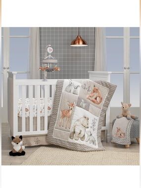 NEW Lambs & Ivy ‘Painted Forest’ Gender Neutral Nature Theme Crib Skirt